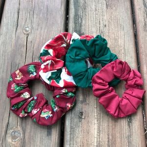 Lot of 4 XMas Scrunchies